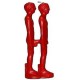 Vela Pareja Hombres Roja 20 Cm.