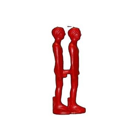 Vela Pareja Hombres Roja 20 Cm.