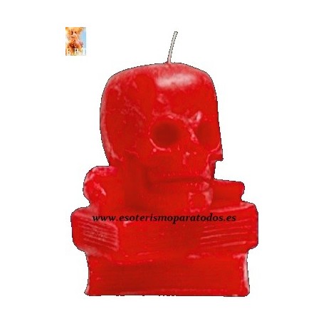 CALAVERA ROJA CON LIBRO